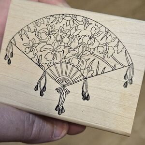 Asian fan rubber stamp